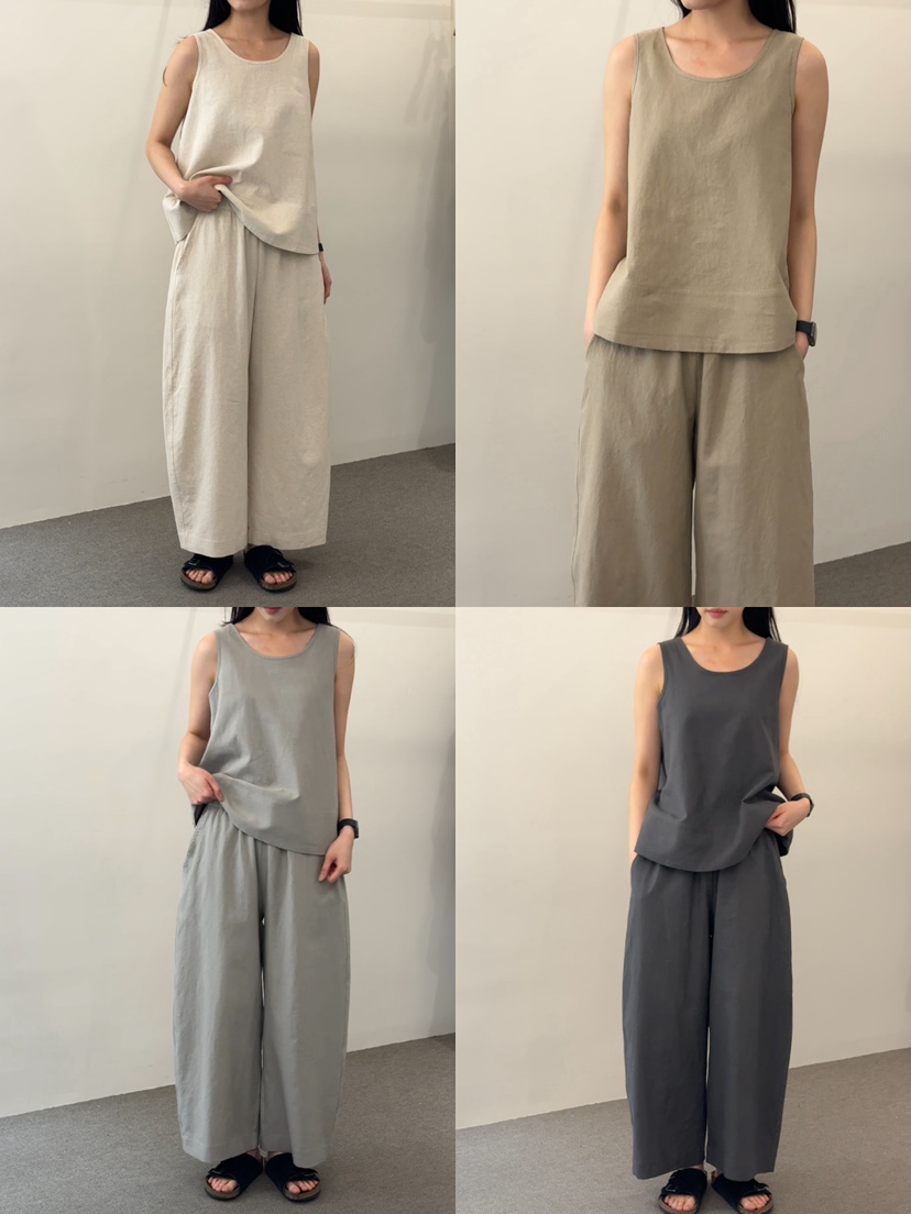 MONE-A東大門實拍韓國女裝新款熱賣職業時尚吊帶背心亞麻MONE-A吊帶/背心