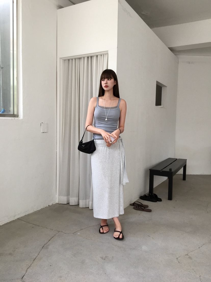 LEGACY韓國直郵女裝新品時尚人氣熱賣推薦26春夏長裙絲帶LEGACY長裙