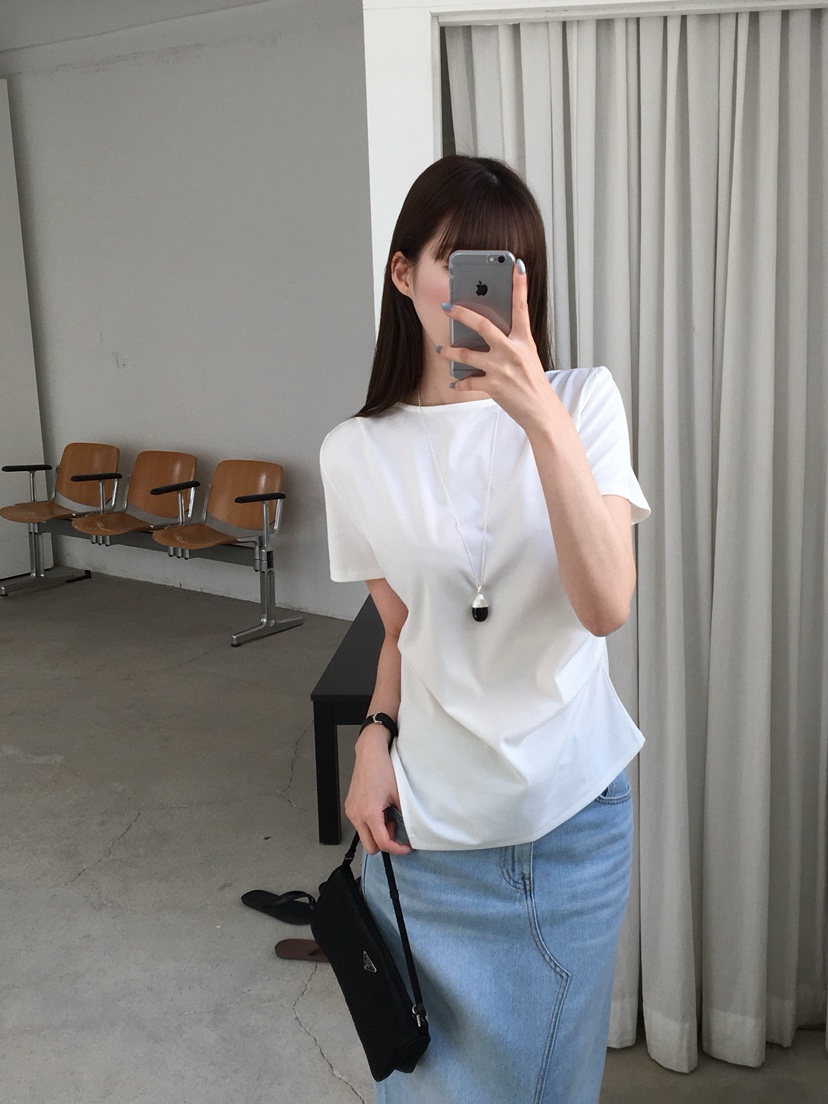 LEGACY韓國直郵實拍女裝新款26夏季休閑職業時尚T恤船領褶皺LEGACYT恤
