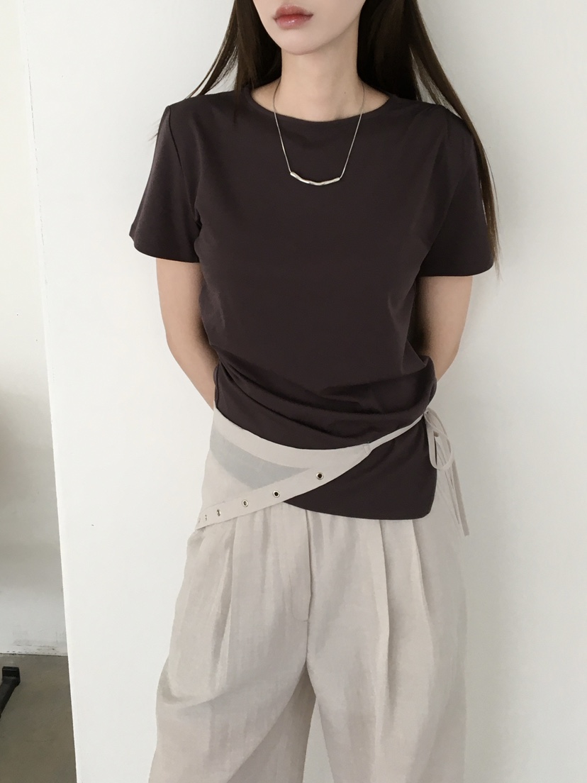 LEGACY韓國直郵實拍女裝新款26夏季休閑職業時尚T恤船領褶皺LEGACYT恤