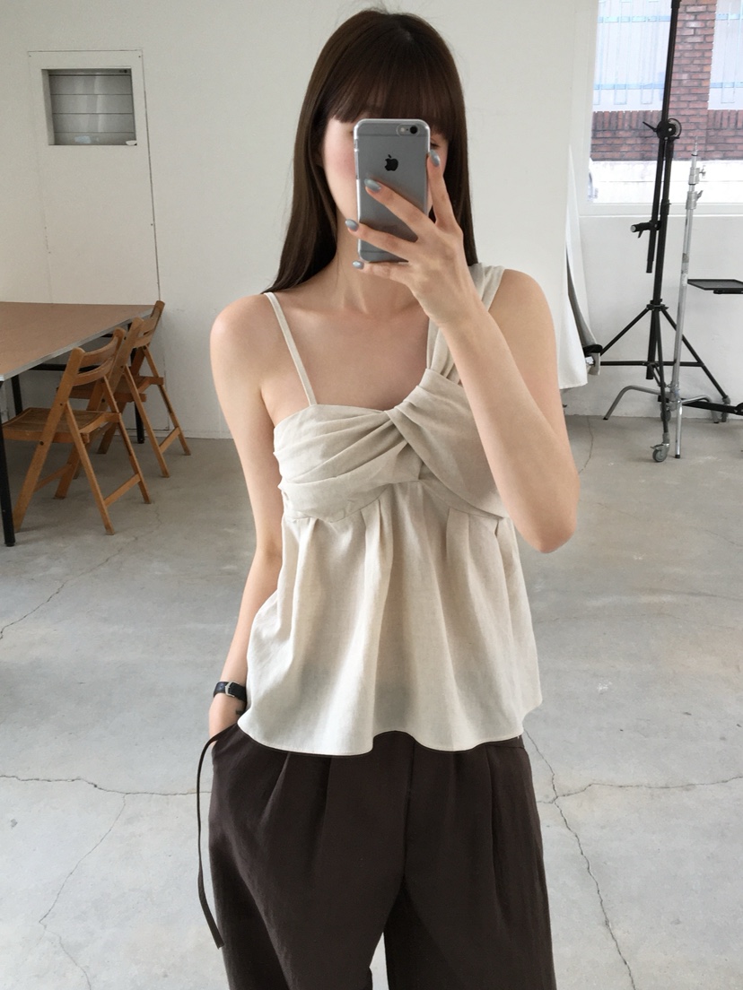 LEGACY韓國直郵女裝新品職業休閑時尚26夏季吊帶背心亞麻LEGACY吊帶/背心
