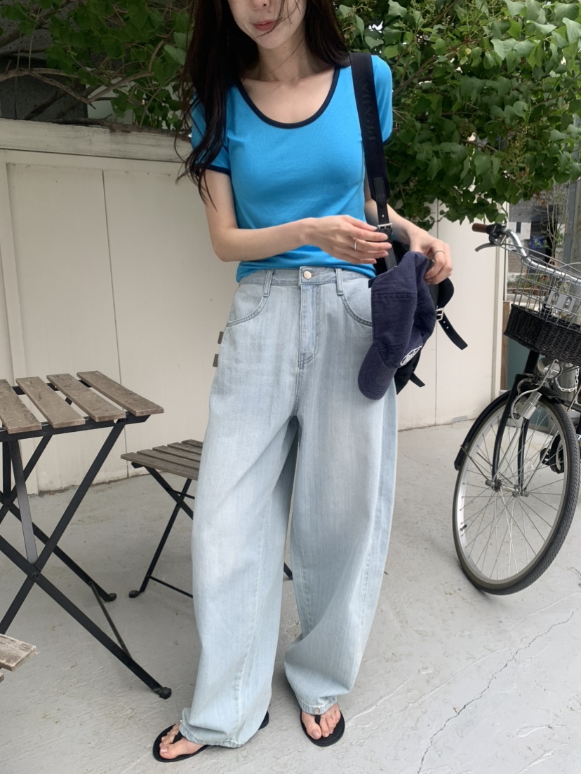 LE AVE韓國直郵女裝新品推薦休閑26夏季時尚26春夏牛仔褲LE AVE牛仔褲