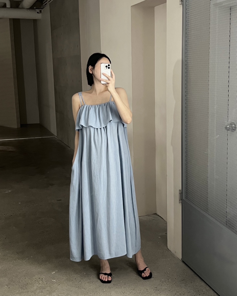 VERNI韓國東大門代購女士新品26春夏推薦人氣連衣裙含腰繩VERNI連衣裙