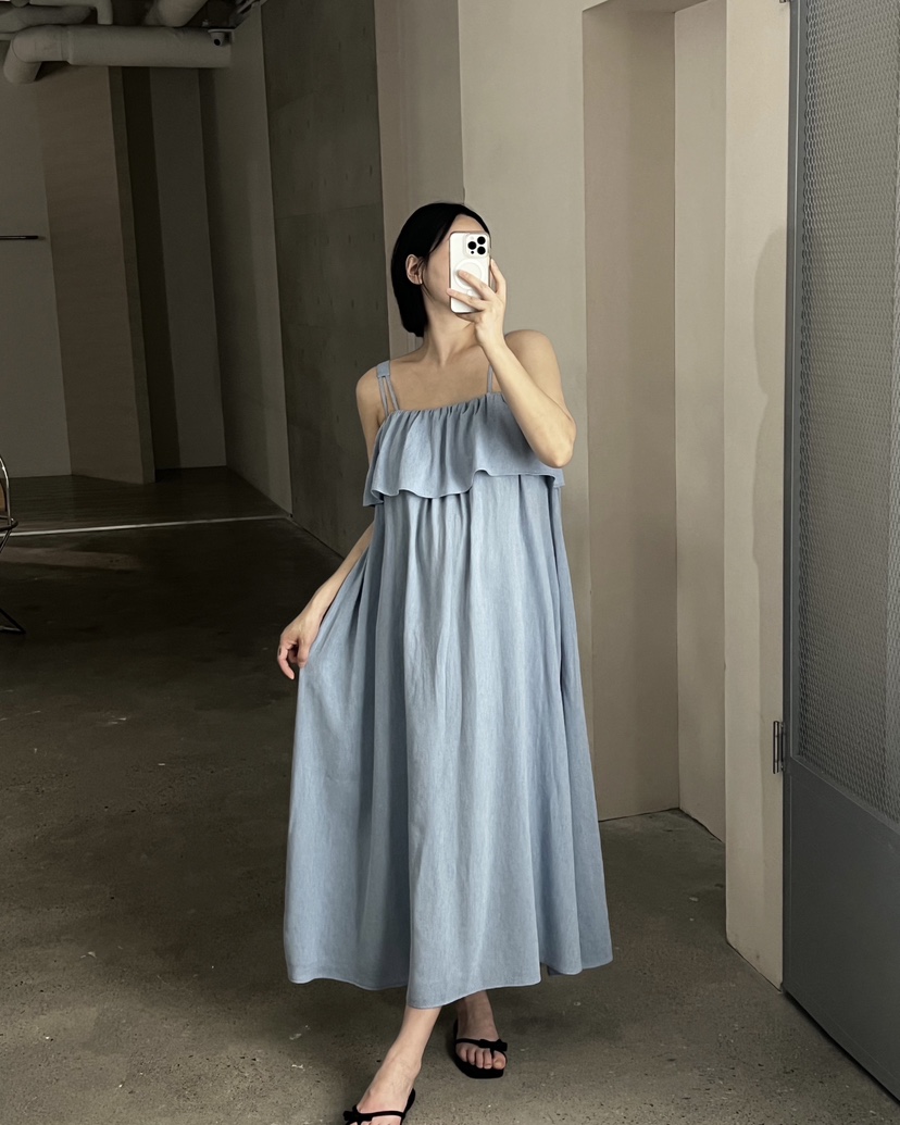 VERNI韓國東大門代購女士新品26春夏推薦人氣連衣裙含腰繩VERNI連衣裙