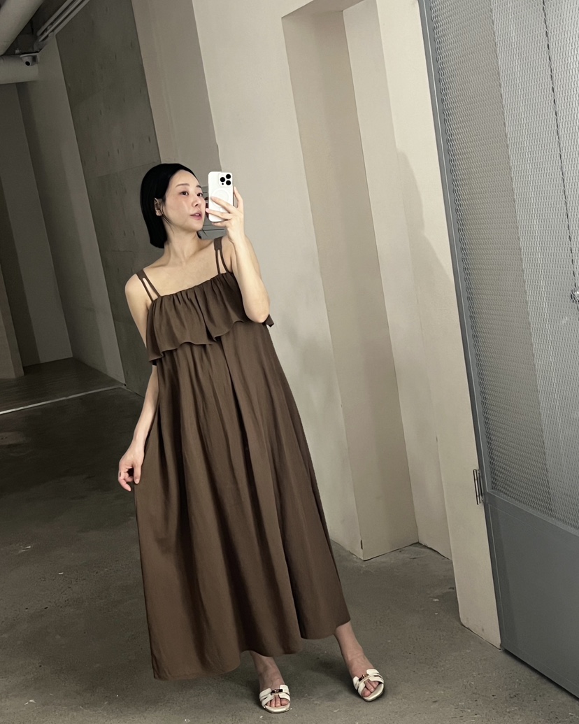VERNI韓國東大門代購女士新品26春夏推薦人氣連衣裙含腰繩VERNI連衣裙