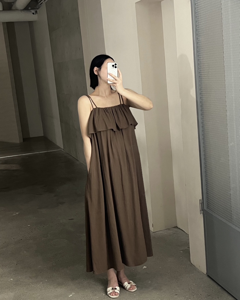 VERNI韓國東大門代購女士新品26春夏推薦人氣連衣裙含腰繩VERNI連衣裙