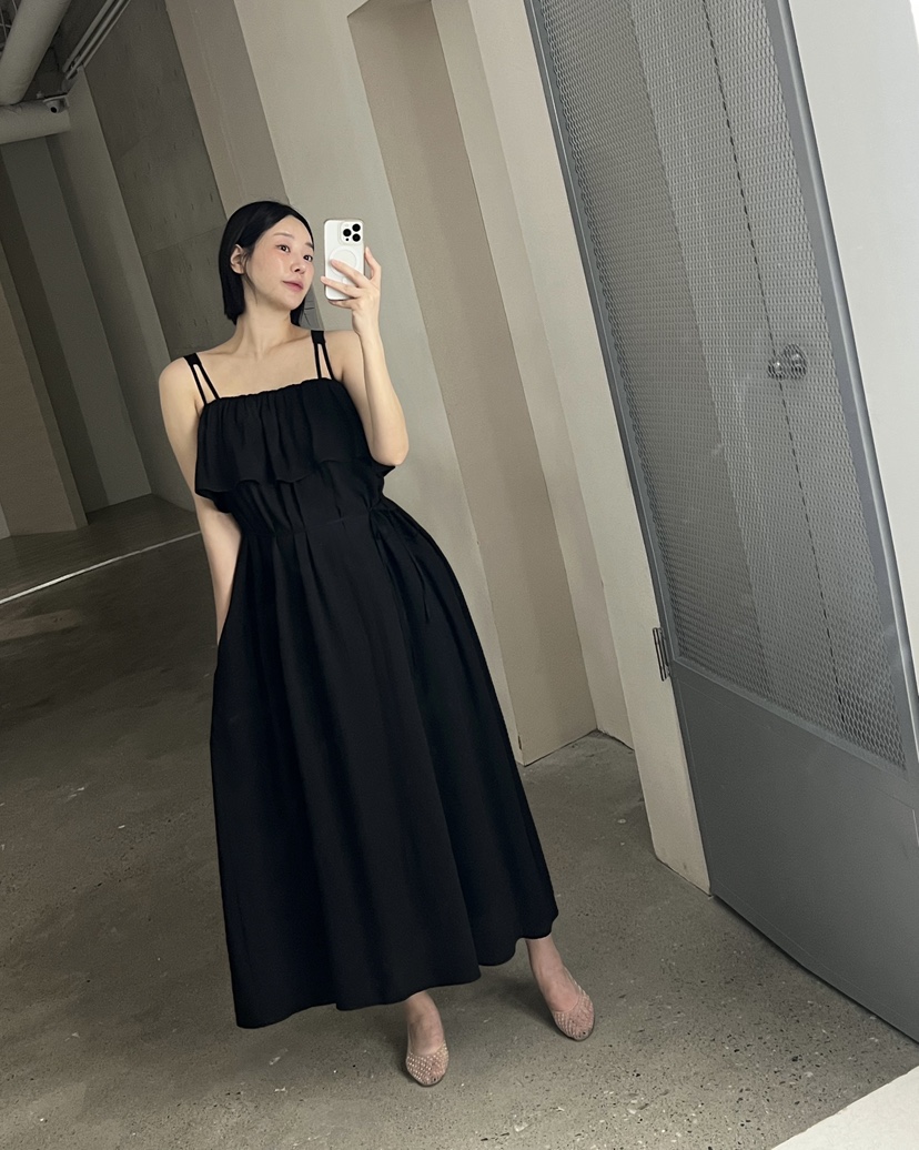 VERNI韓國東大門代購女士新品26春夏推薦人氣連衣裙含腰繩VERNI連衣裙