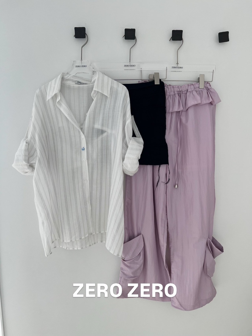 ZEROZERO韓國直郵女裝新款26夏季推薦時尚休閑褲荷葉邊口袋ZEROZERO休閑褲