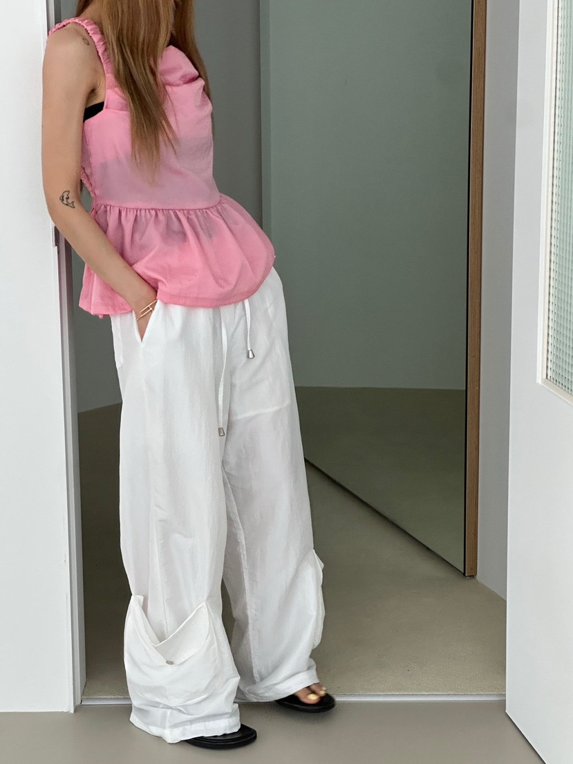 ZEROZERO韓國直郵女裝新款26夏季推薦時尚休閑褲荷葉邊口袋ZEROZERO休閑褲圖色2
