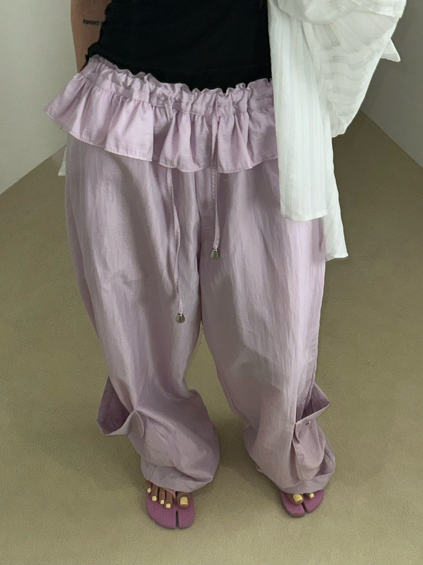 ZEROZERO韓國直郵女裝新款26夏季推薦時尚休閑褲荷葉邊口袋ZEROZERO休閑褲圖色3