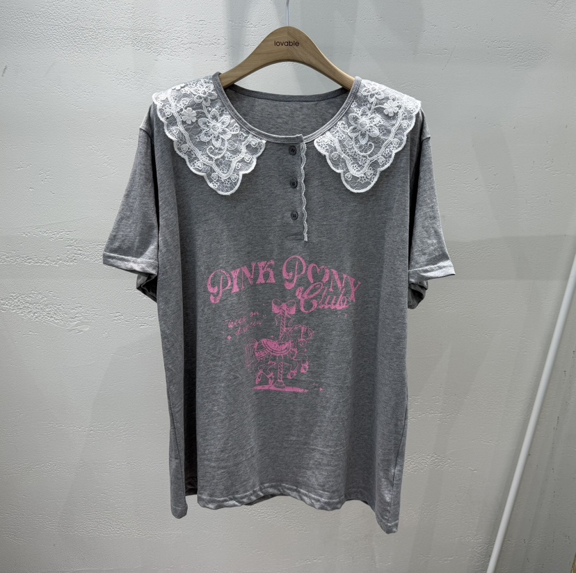 LOVABLE東大門實拍韓國女裝新品職業26春夏熱賣26夏季T恤LOVABLET恤圖色1