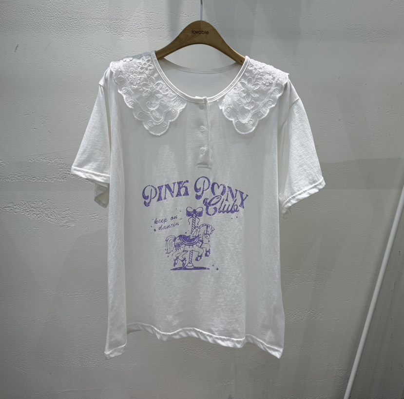 LOVABLE東大門實拍韓國女裝新品職業26春夏熱賣26夏季T恤LOVABLET恤圖色2