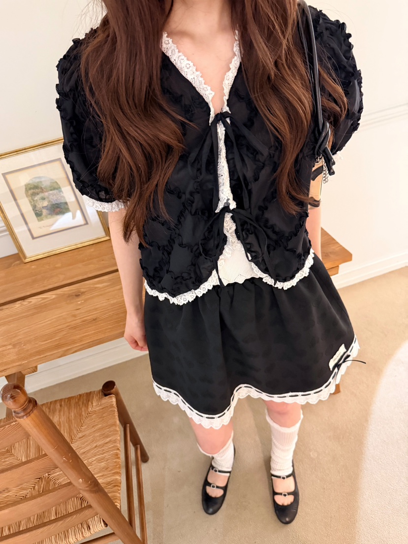 BOUTIQUE-L韓國直郵實拍女裝新品時尚休閑職業襯衫蕾絲衫棉BOUTIQUE-L襯衫/蕾絲衫