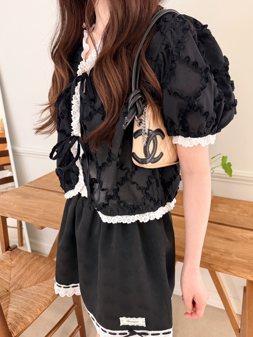 BOUTIQUE-L韓國直郵實拍女裝新品時尚休閑職業襯衫蕾絲衫棉BOUTIQUE-L襯衫/蕾絲衫