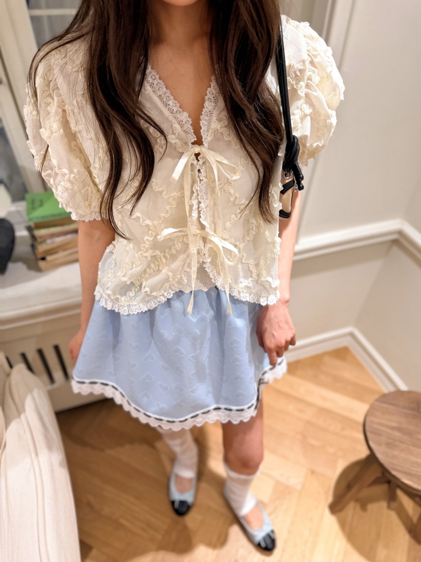 BOUTIQUE-L韓國直郵實拍女裝新品時尚休閑職業襯衫蕾絲衫棉BOUTIQUE-L襯衫/蕾絲衫圖色2