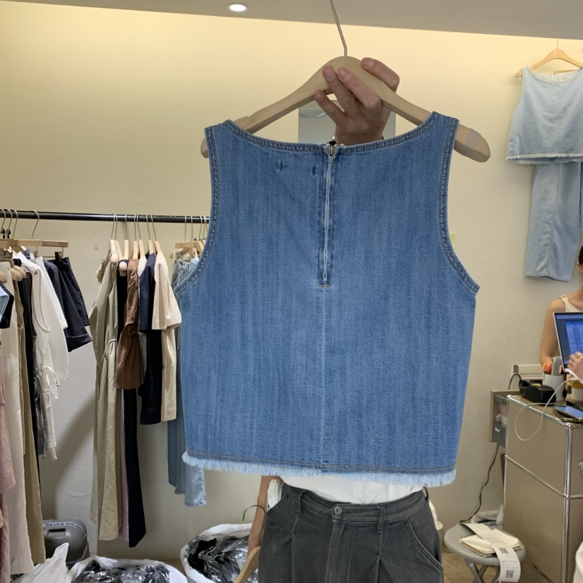 W AND J韓國代購女士新品26春夏人氣職業推薦休閑吊帶背心W AND J吊帶/背心