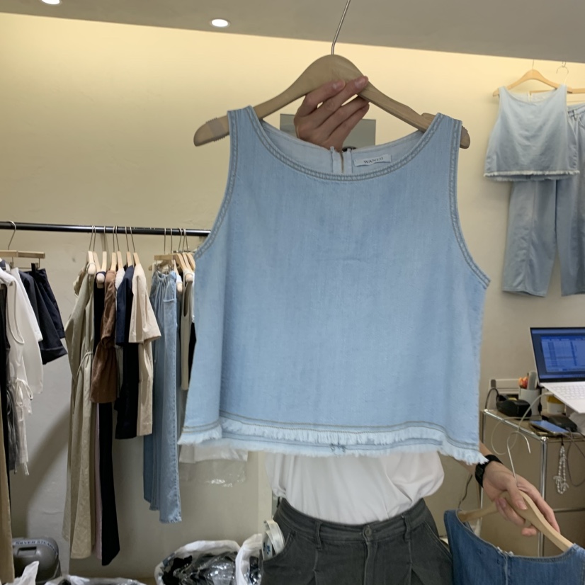 W AND J韓國代購女士新品26春夏人氣職業推薦休閑吊帶背心W AND J吊帶/背心圖色2