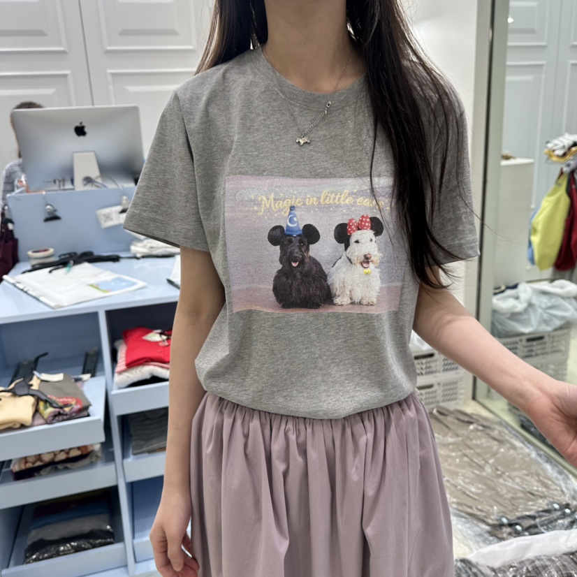 OURMOMENT韓國代購女裝新品職業26夏季26春夏人氣T恤絲帶OURMOMENTT恤圖色2