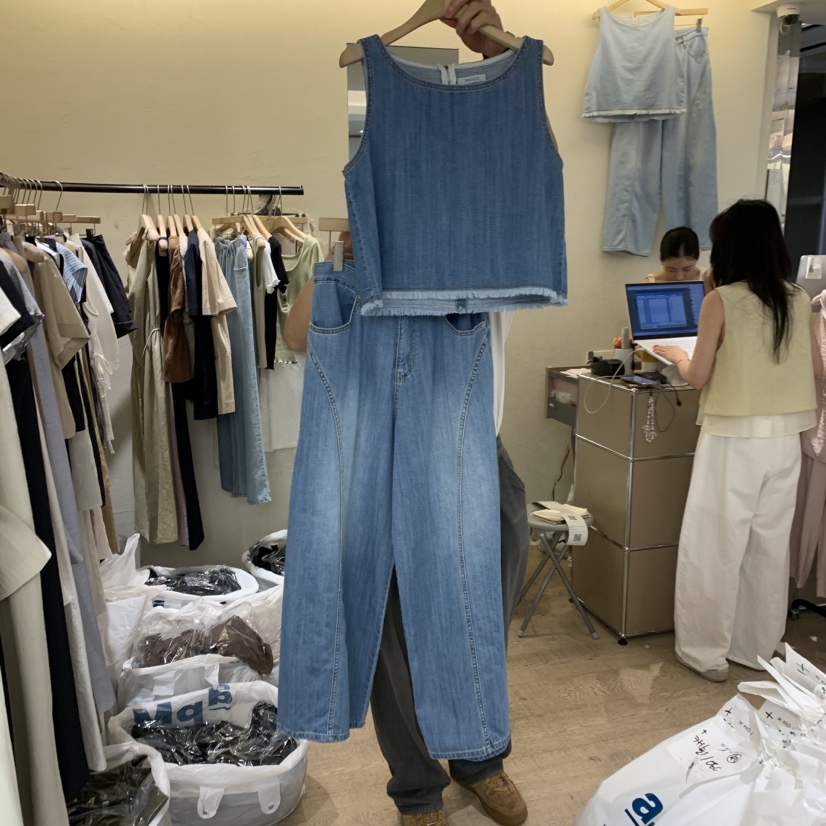 W AND J韓國直郵實拍女裝新品休閑推薦26夏季26春夏套裝W AND J套裝圖色2