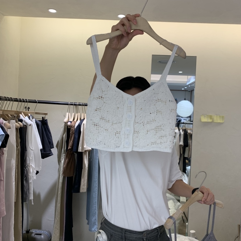 W AND J韓國東大門代購女裝新品26夏季熱賣吊帶背心花朵W AND J吊帶/背心圖色3