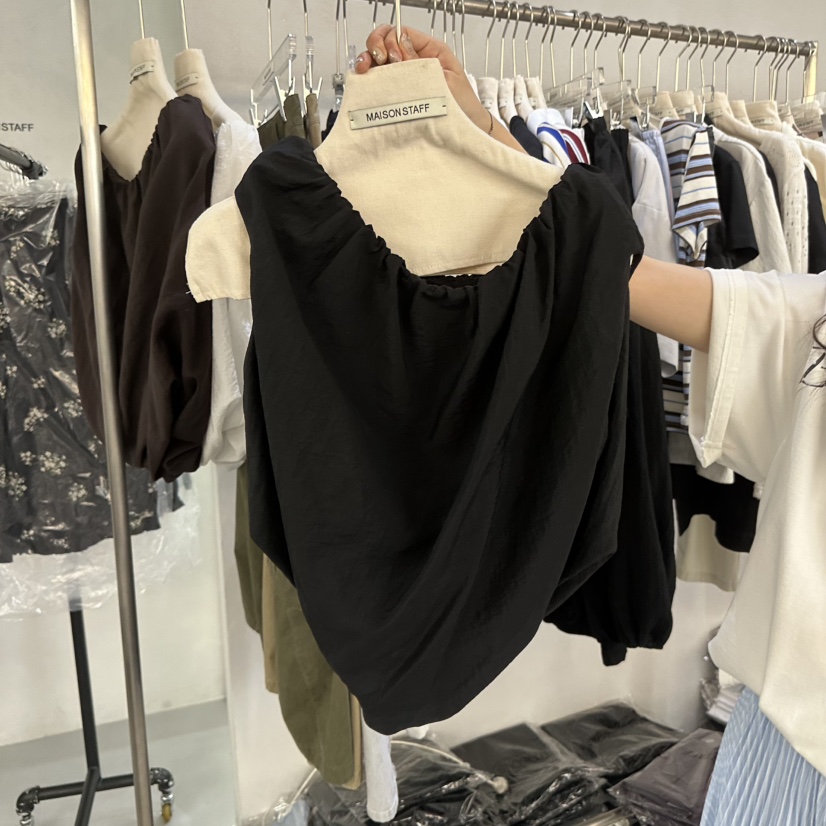 DOUBLE STANDARD/LE SMOKING/MAISONSTAFF韓國代購女士新品26春夏襯衫蕾絲衫MAISONSTAFF襯衫/蕾絲衫圖色2黑色
