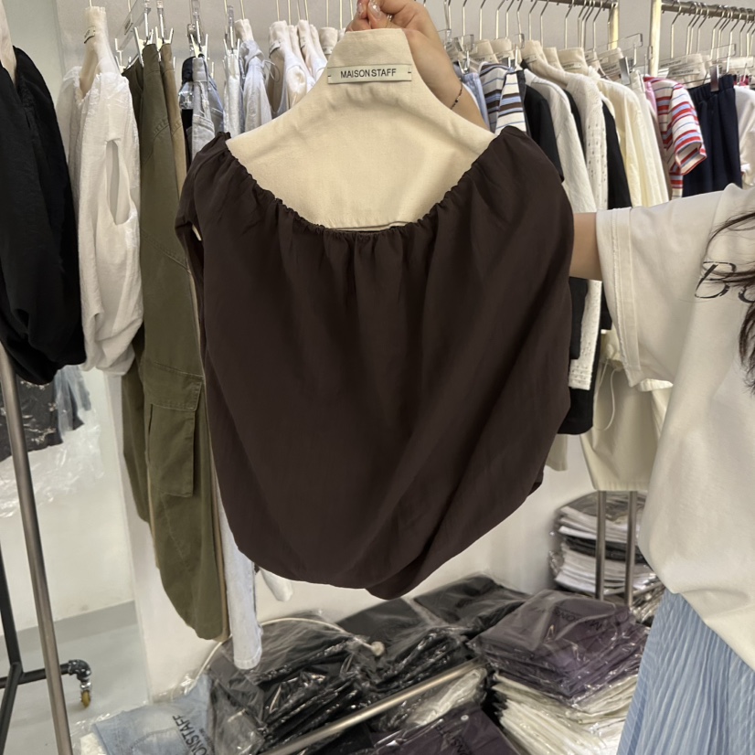 DOUBLE STANDARD/LE SMOKING/MAISONSTAFF韓國代購女士新品26春夏襯衫蕾絲衫MAISONSTAFF襯衫/蕾絲衫圖色3棕色