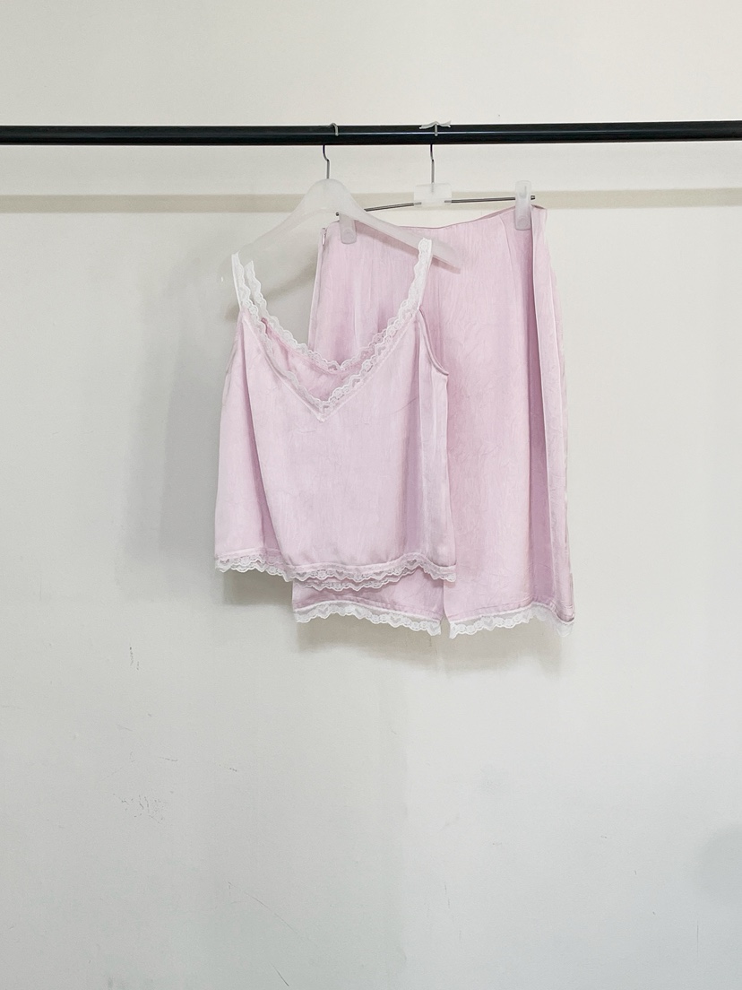 CLAFO韓國直郵女裝新品26春夏休閑熱賣半身裙中短裙蕾絲緞CLAFO半身裙/中短裙