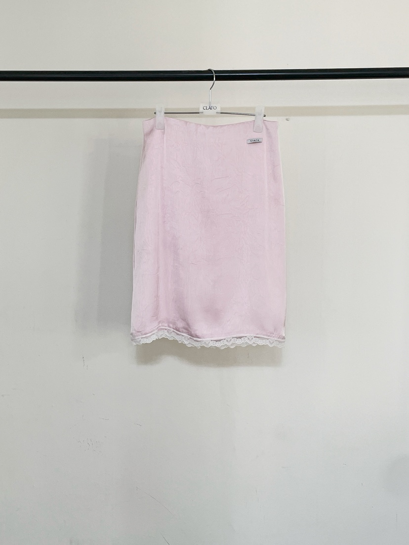 CLAFO韓國直郵女裝新品26春夏休閑熱賣半身裙中短裙蕾絲緞CLAFO半身裙/中短裙圖色1