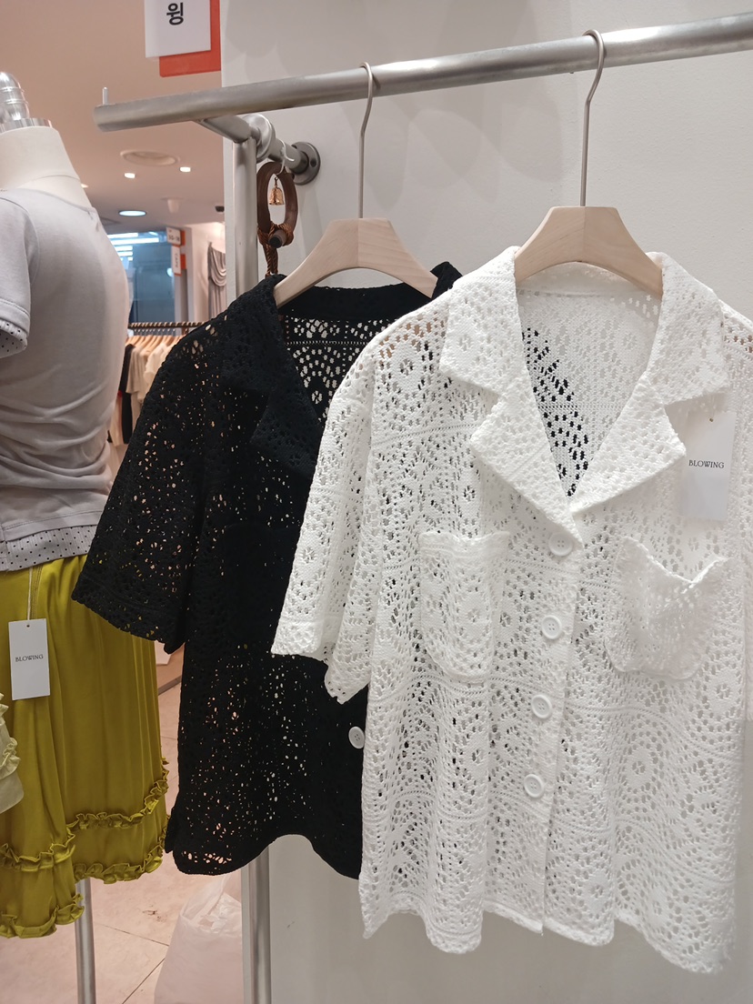 BLOWING韓國東大門代購女裝新品休閑26春夏襯衫蕾絲衫蕾絲BLOWING-2件起襯衫/蕾絲衫