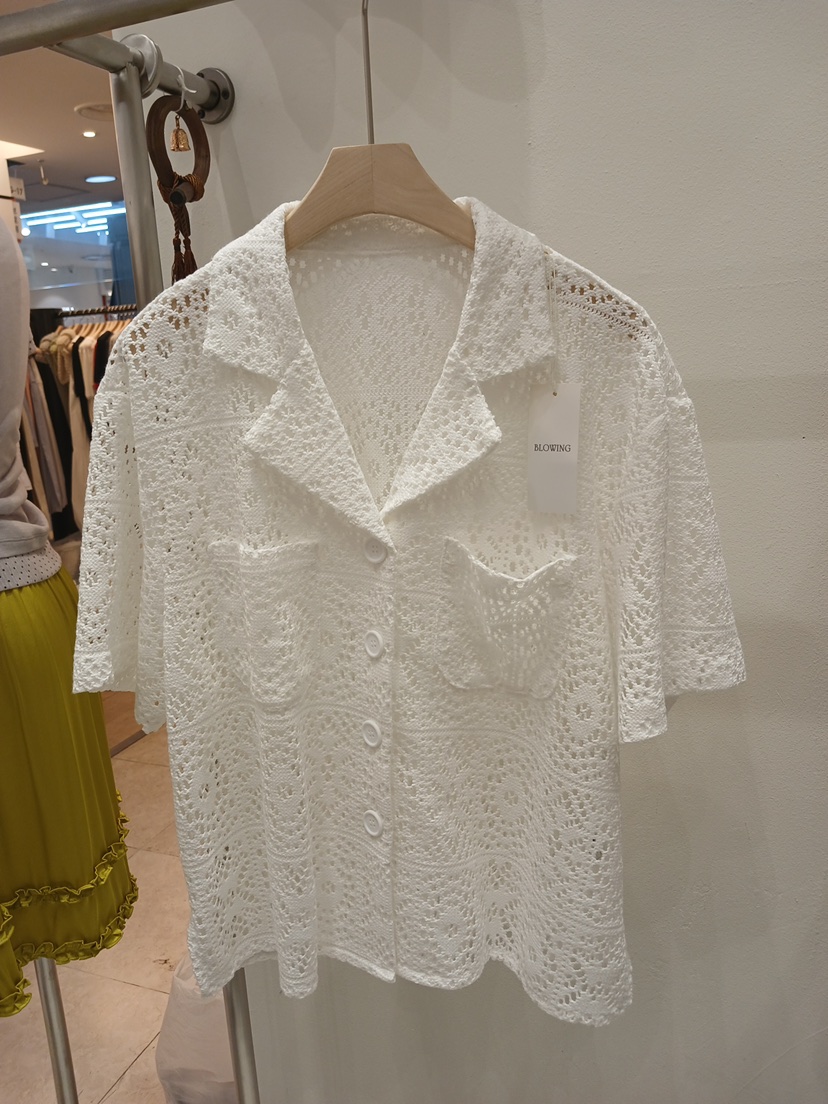 BLOWING韓國東大門代購女裝新品休閑26春夏襯衫蕾絲衫蕾絲BLOWING-2件起襯衫/蕾絲衫圖色1