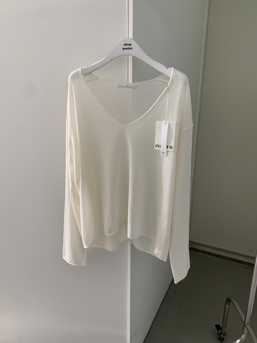 SHOP POSTER東大門實拍韓國女士新品休閑針織衫V領深V亞麻SHOP_POSTER針織衫圖色1