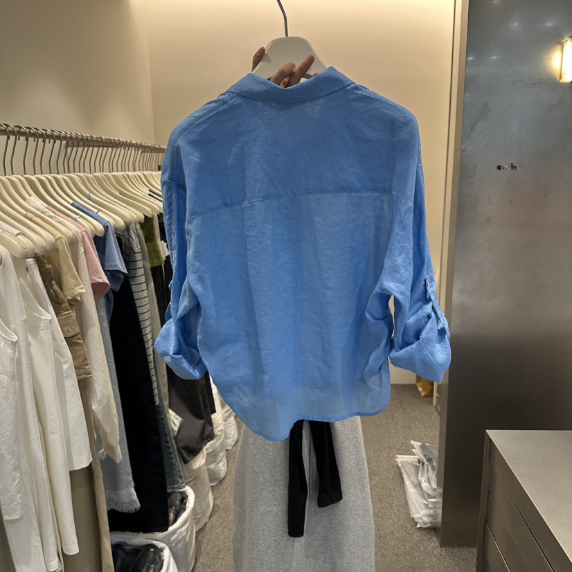 ALTER韓國直郵女士新品26夏季人氣職業襯衫蕾絲衫褶皺亞麻Alter襯衫/蕾絲衫