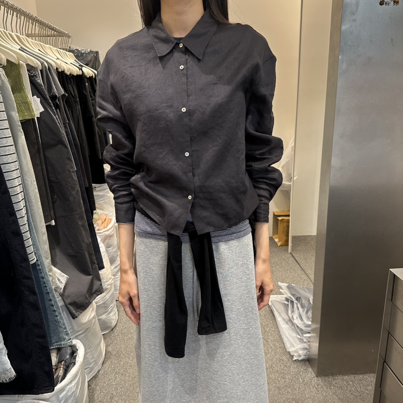 ALTER韓國直郵女士新品26夏季人氣職業襯衫蕾絲衫褶皺亞麻Alter襯衫/蕾絲衫圖色3