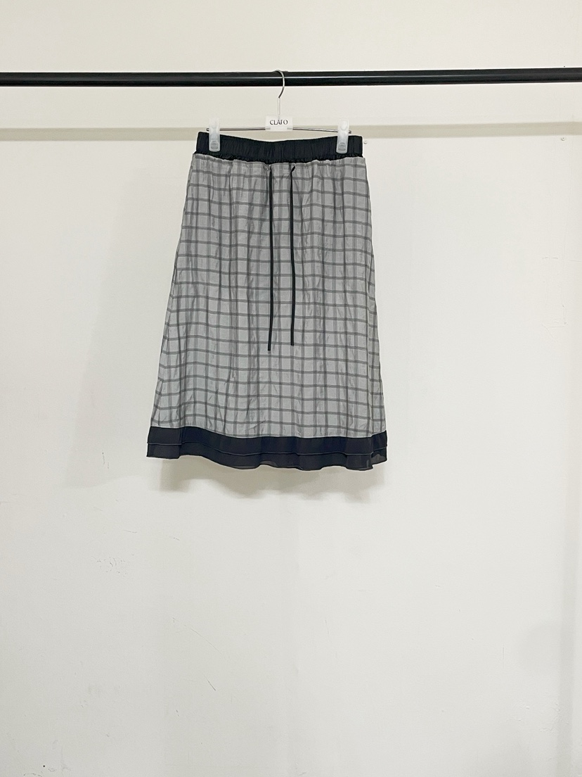CLAFO韓國直郵女士新款26夏季職業休閑時尚半身裙中短裙格紋CLAFO半身裙/中短裙圖色2