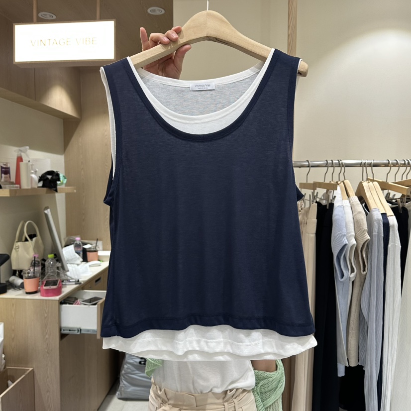 VINTAGE VIBE東大門實拍韓國女裝新品26春夏吊帶背心雙層VINTAGE VIBE吊帶/背心圖色1