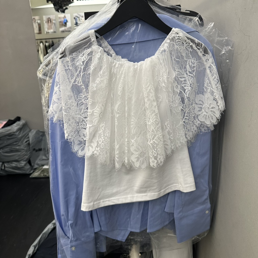 PROJECT WAVE-P韓國東大門直郵女士新品熱賣襯衫蕾絲衫假兩件PROJECT WAVE襯衫/蕾絲衫