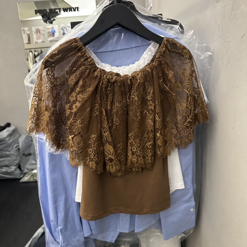 PROJECT WAVE-P韓國東大門直郵女士新品熱賣襯衫蕾絲衫假兩件PROJECT WAVE襯衫/蕾絲衫圖色3
