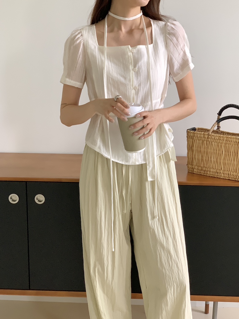 FRILL-T/DADA韓國代購女士新品26春夏職業人氣襯衫蕾絲衫FRILL-T/DADA襯衫/蕾絲衫
