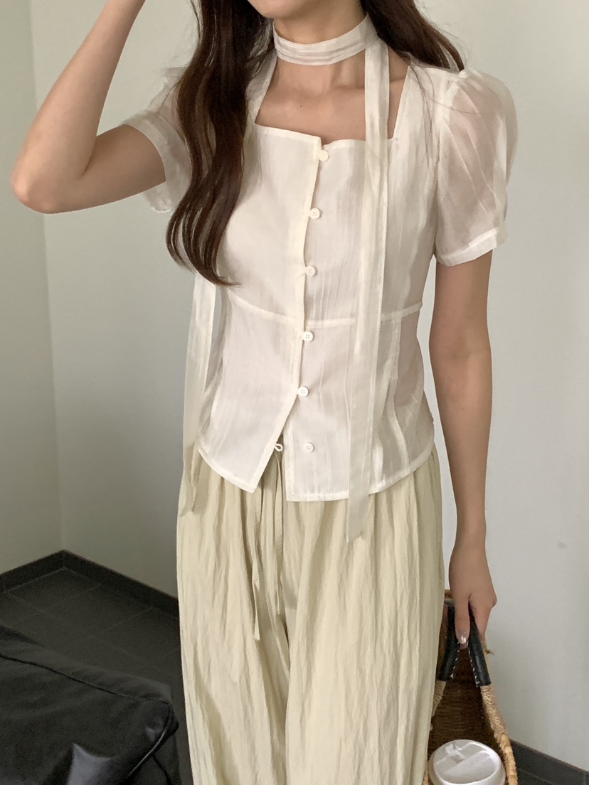 FRILL-T/DADA韓國代購女士新品26春夏職業人氣襯衫蕾絲衫FRILL-T/DADA襯衫/蕾絲衫