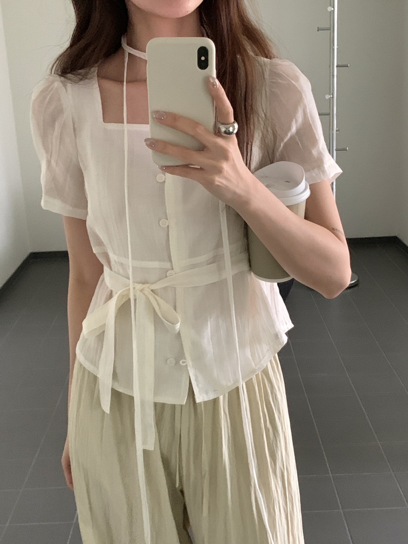 FRILL-T/DADA韓國代購女士新品26春夏職業人氣襯衫蕾絲衫FRILL-T/DADA襯衫/蕾絲衫