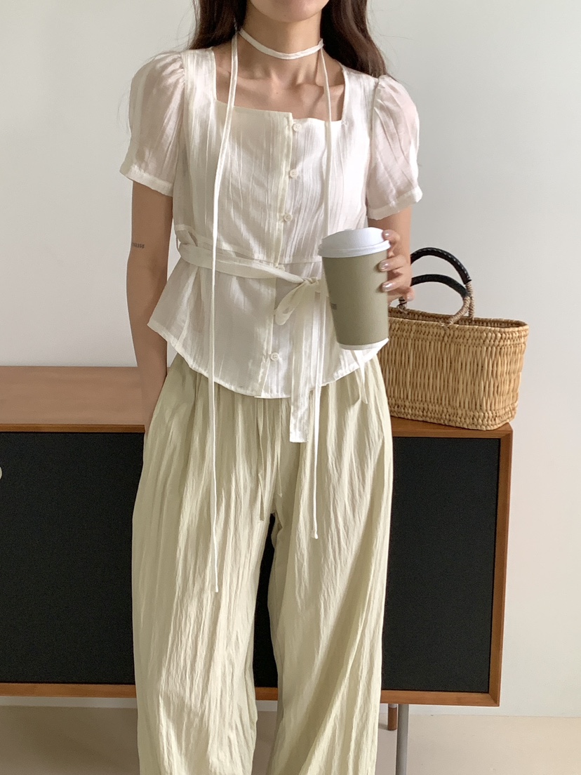 FRILL-T/DADA韓國代購女士新品26春夏職業人氣襯衫蕾絲衫FRILL-T/DADA襯衫/蕾絲衫