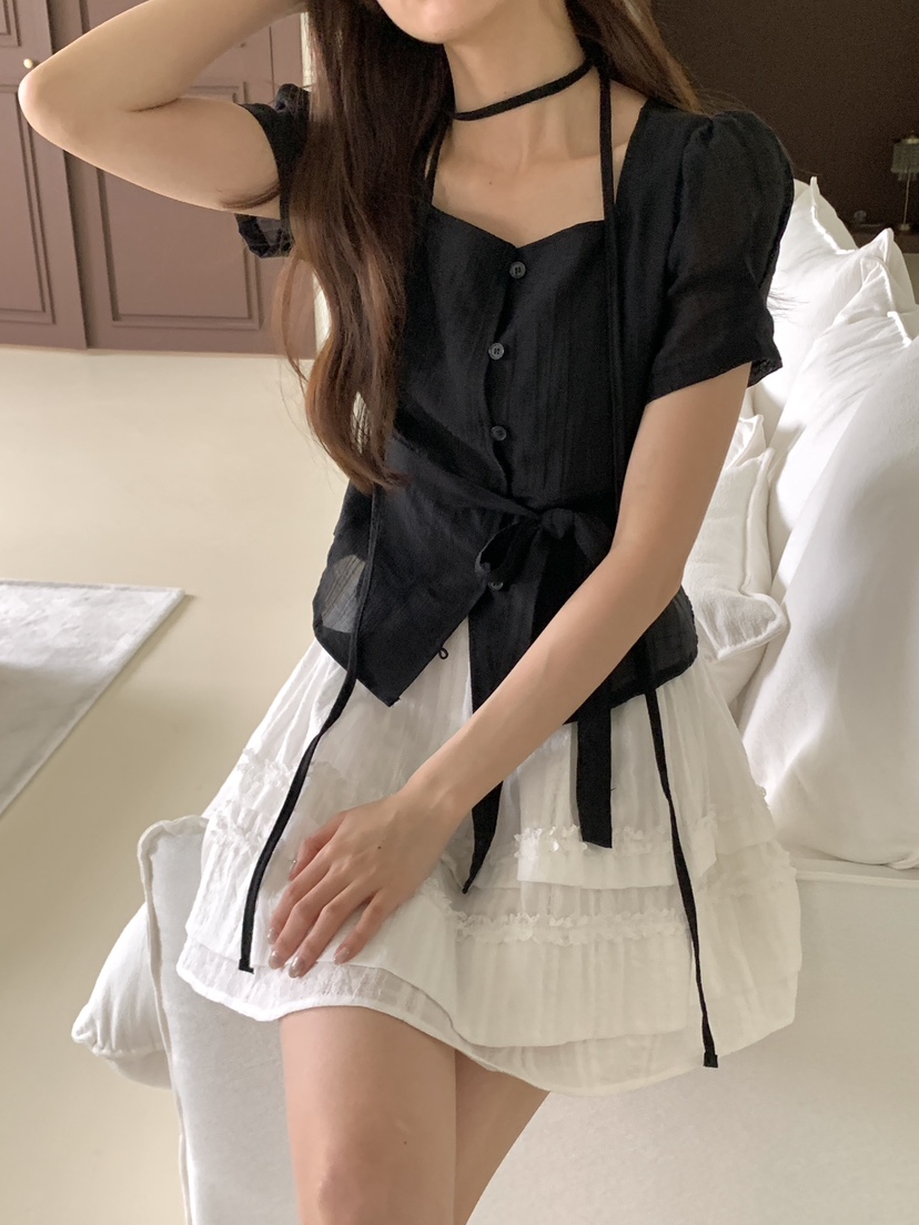FRILL-T/DADA韓國代購女士新品26春夏職業人氣襯衫蕾絲衫FRILL-T/DADA襯衫/蕾絲衫