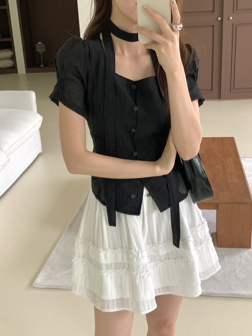 FRILL-T/DADA韓國代購女士新品26春夏職業人氣襯衫蕾絲衫FRILL-T/DADA襯衫/蕾絲衫