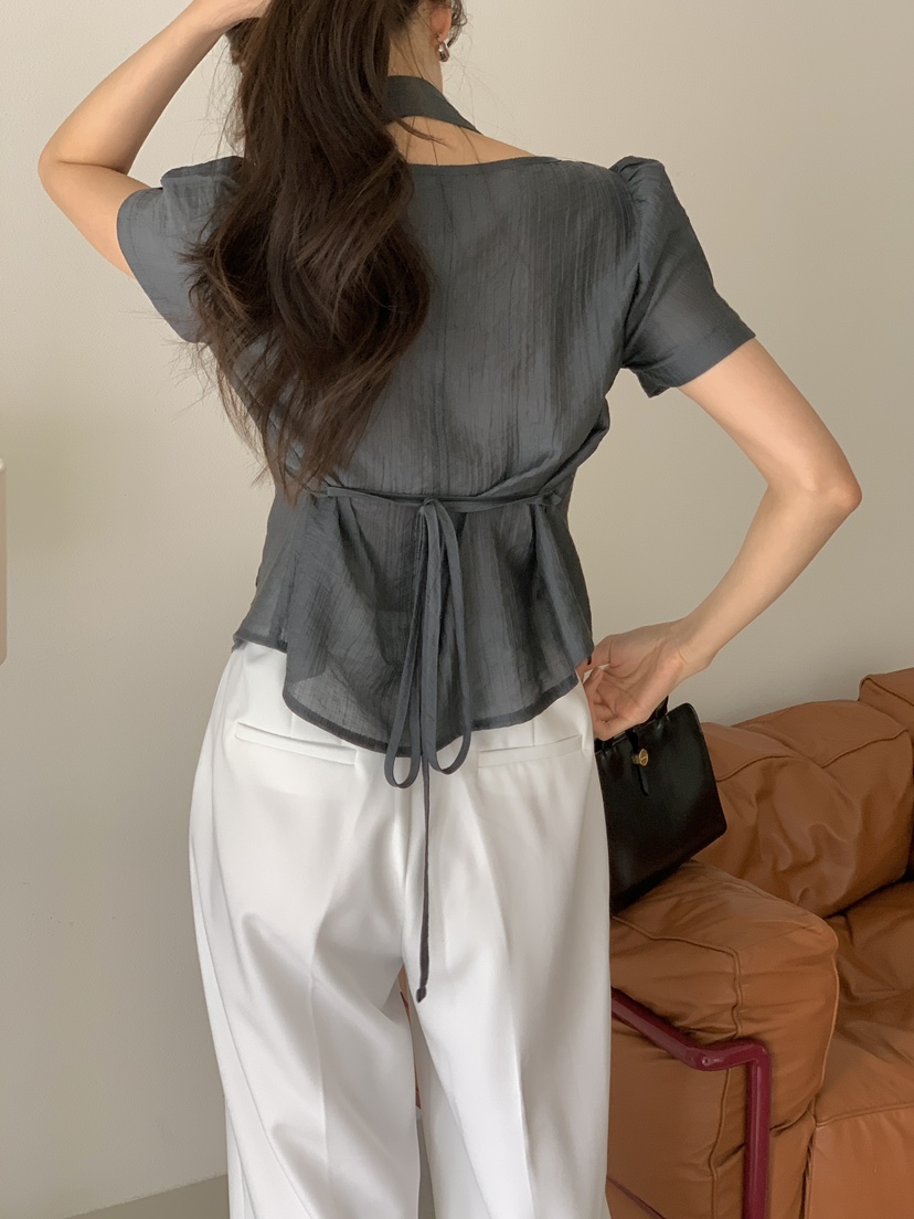 FRILL-T/DADA韓國代購女士新品26春夏職業人氣襯衫蕾絲衫FRILL-T/DADA襯衫/蕾絲衫