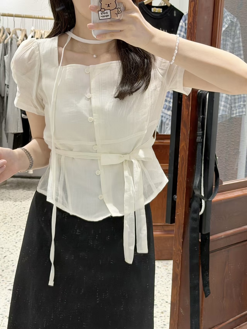 FRILL-T/DADA韓國代購女士新品26春夏職業人氣襯衫蕾絲衫FRILL-T/DADA襯衫/蕾絲衫