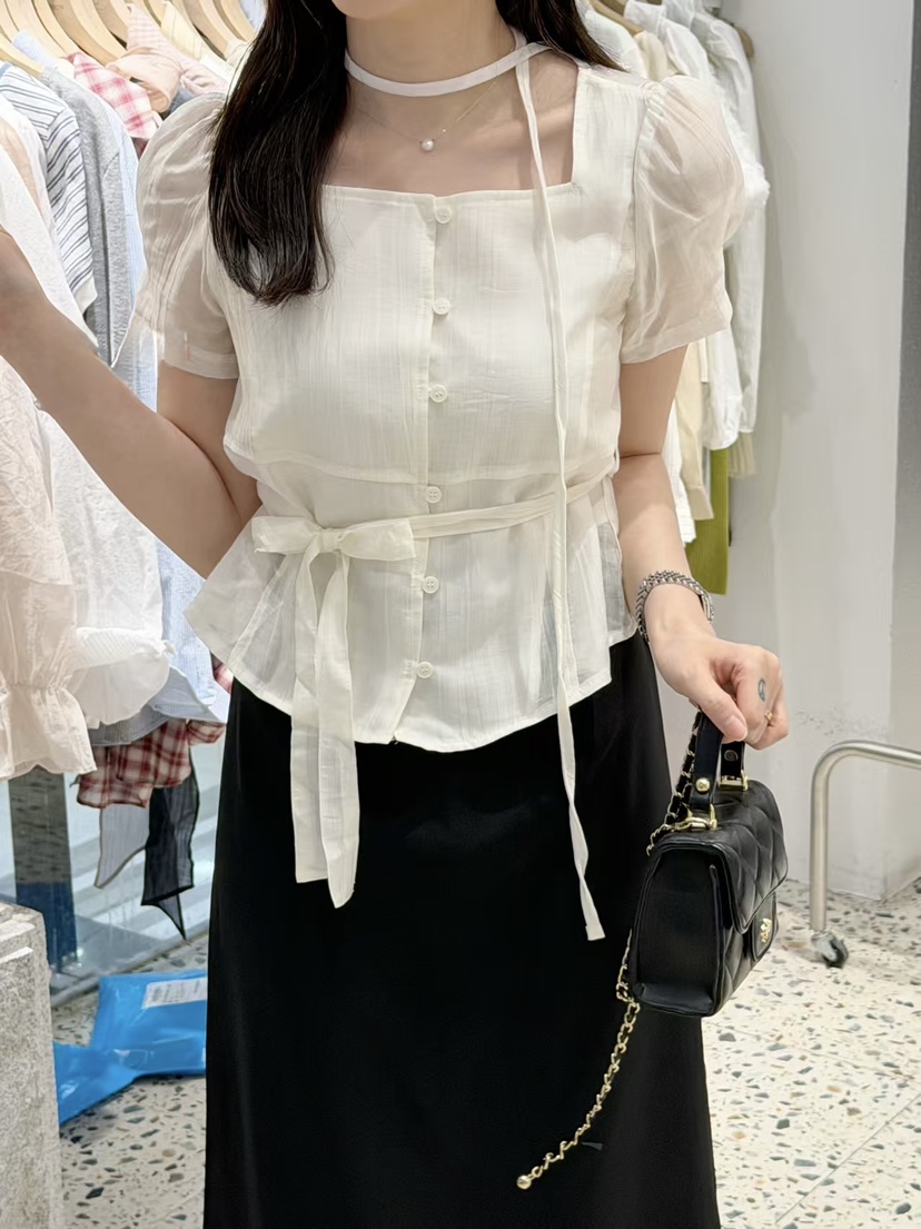 FRILL-T/DADA韓國代購女士新品26春夏職業人氣襯衫蕾絲衫FRILL-T/DADA襯衫/蕾絲衫
