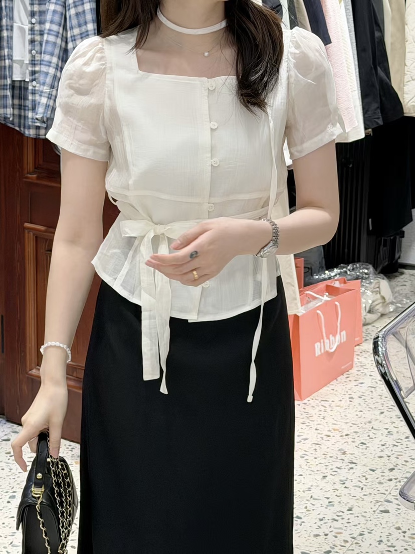 FRILL-T/DADA韓國代購女士新品26春夏職業人氣襯衫蕾絲衫FRILL-T/DADA襯衫/蕾絲衫