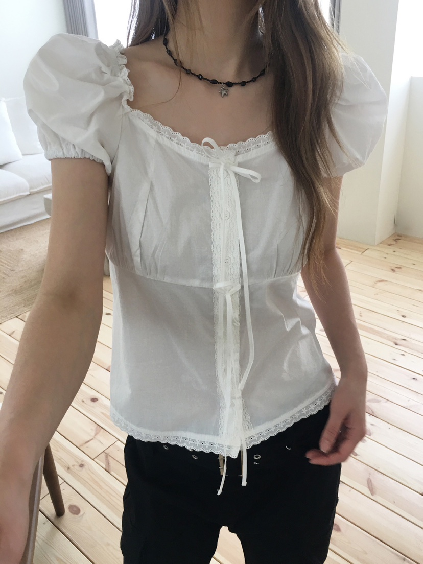 FRILL-T/DADA韓國直郵女士新品推薦職業休閑襯衫蕾絲衫FRILL-T/DADA襯衫/蕾絲衫