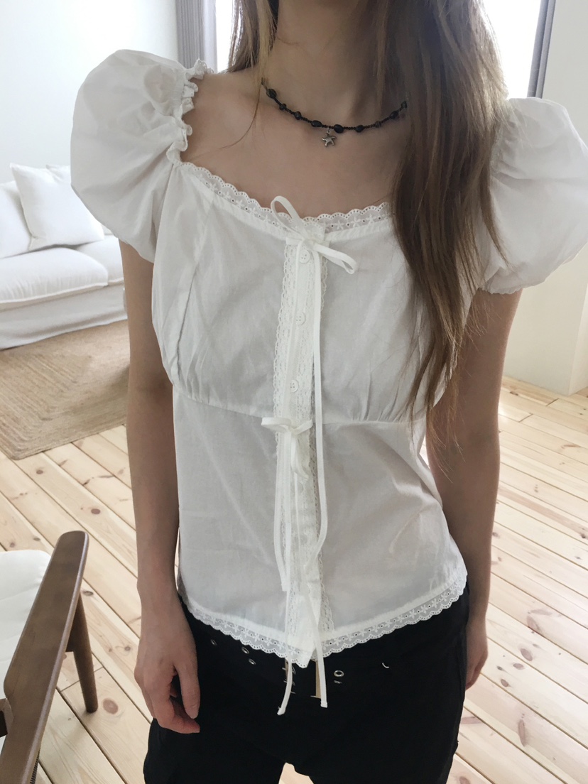 FRILL-T/DADA韓國直郵女士新品推薦職業休閑襯衫蕾絲衫FRILL-T/DADA襯衫/蕾絲衫