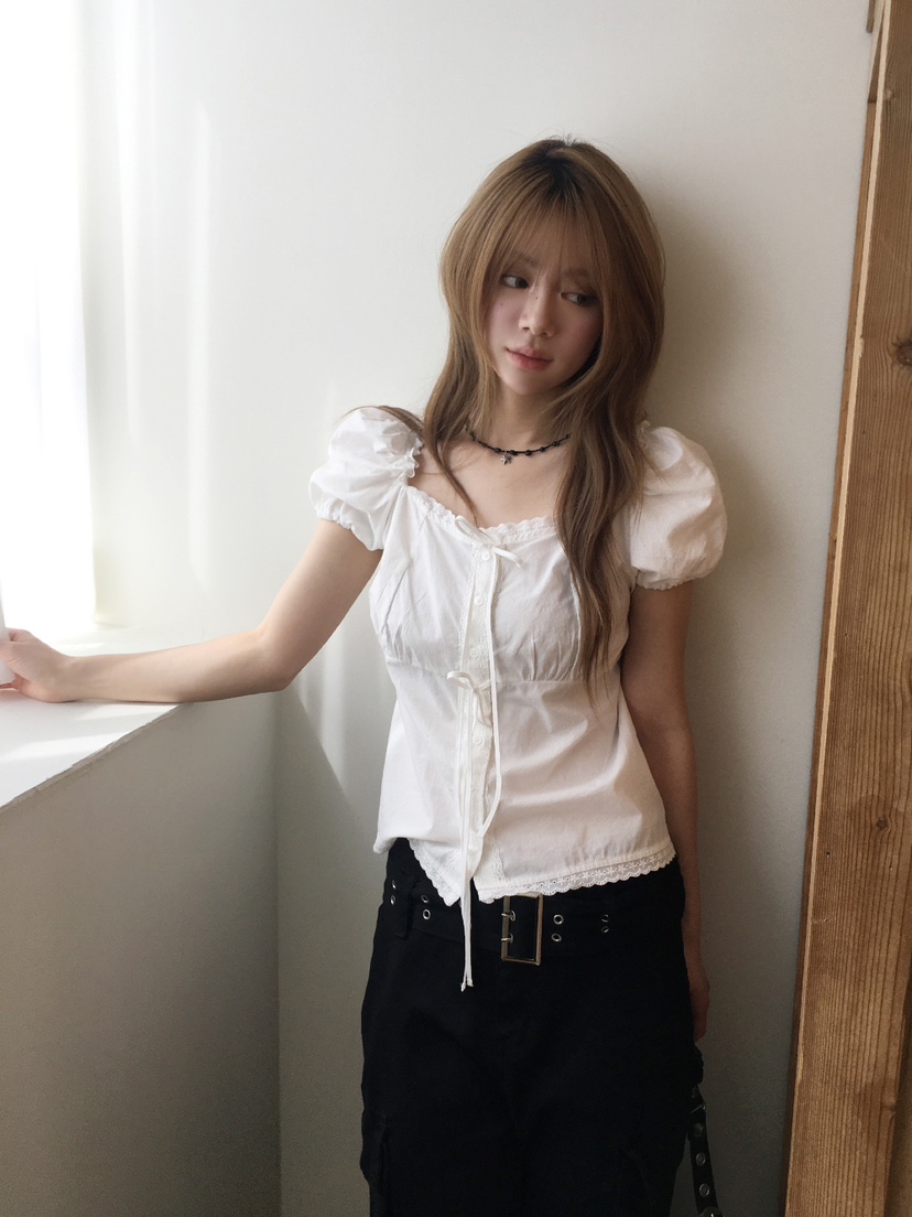 FRILL-T/DADA韓國直郵女士新品推薦職業休閑襯衫蕾絲衫FRILL-T/DADA襯衫/蕾絲衫